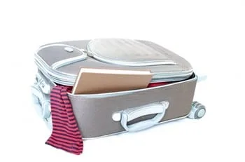 Packed suitcase