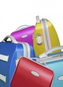 Selection Of Bright Colored Suitcases