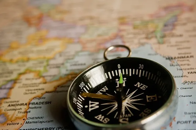 Compass and map