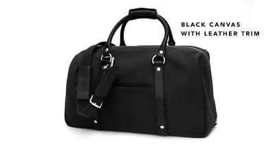 Black canvas with leather trim