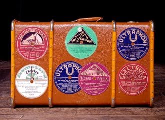 Vintage Luggage with Stickers